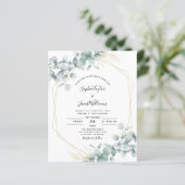 Begroting Eucalyptus Geometric Wedding Uitnodiging (Staand voorkant)
