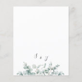 Begroting Eucalyptus Geometric Wedding Uitnodiging (Achterkant)