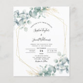 Begroting Eucalyptus Geometric Wedding Uitnodiging (Voorkant)