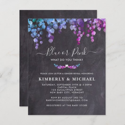 Begroting Eucalyptus Geslacht Blauw roze Baby (Voorkant / Achterkant)