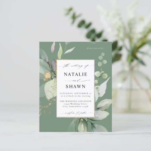 Begroting Eucalyptus Glow Gold Greenery Weddenscha (Staand voorkant)