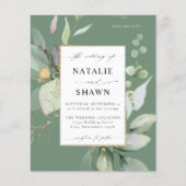 Begroting Eucalyptus Glow Gold Greenery Weddenscha Flyer (Voorkant)