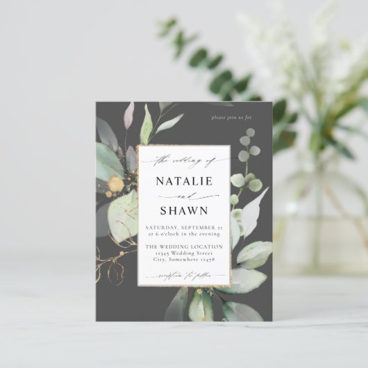 Begroting Eucalyptus Glow Gold Greenery Wedding Gr (Staand voorkant)