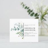 BEGROTING Eucalyptus Gold Foil Baby shower Invitat (Staand voorkant)