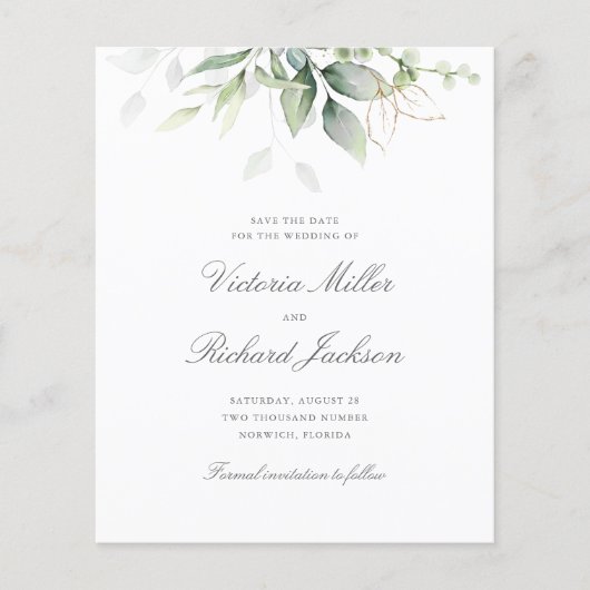 Begroting Eucalyptus Green Foliage bespaart datum (Voorkant)