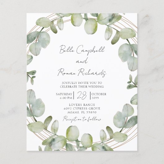 Begroting Eucalyptus Green Gold Weddenation (Voorkant)