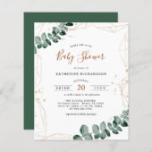 Begroting Eucalyptus | Greenery Baby shower Flyer (Voorkant / Achterkant)