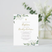 Begroting Eucalyptus Greenery Baptism Invitation (Staand voorkant)