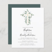 Begroting Eucalyptus Greenery Baptism Invitation (Voorkant / Achterkant)