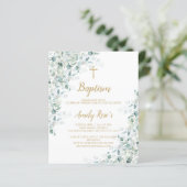 Begroting Eucalyptus Greenery Baptism Invitation (Staand voorkant)