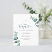 Begroting Eucalyptus Greenery Baptism Invitation (Staand voorkant)