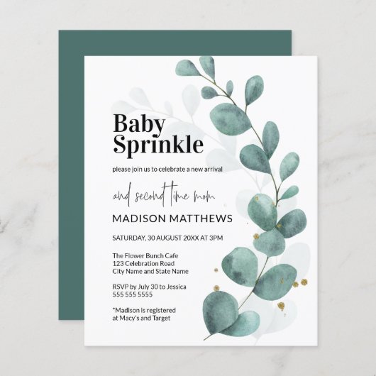 Begroting Eucalyptus Greenery Botanical Baby Sprin (Voorkant / Achterkant)