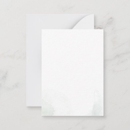 Begroting Eucalyptus Greenery botanisch Baby showe Notitiekaartje (Achterkant)