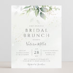 Begroting Eucalyptus Greenery Bridal Brunch Invite<br><div class="desc">Mooie bruidbruidbruinkweekuitnodiging met waterverf eucalyptus en goudbladeren.</div>