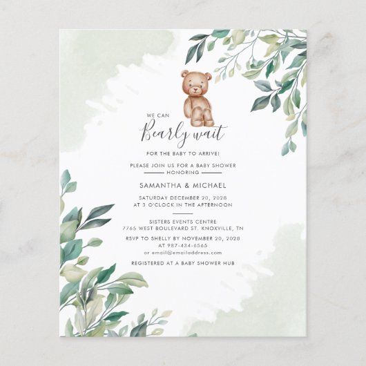 Begroting Eucalyptus Greenery Couples Baby shower (Voorkant)