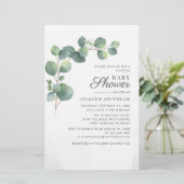 Begroting Eucalyptus Greenery Couples Baby shower Briefpapier (Staand voorkant)