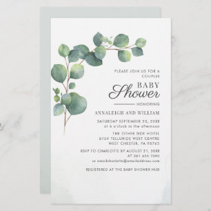 Begroting Eucalyptus Greenery Couples Baby shower Briefpapier