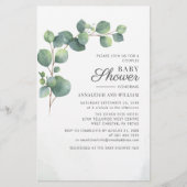 Begroting Eucalyptus Greenery Couples Baby shower Briefpapier (Voorkant)