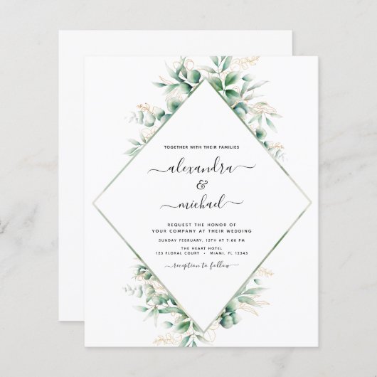 Begroting Eucalyptus Greenery Elegant Wedding (Voorkant / Achterkant)