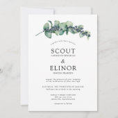 Begroting Eucalyptus Greenery Elegant Wedding Kaart (Voorkant)