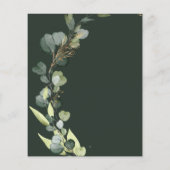 Begroting Eucalyptus Greenery Emerald Green Weddin Flyer (Achterkant)