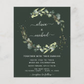 Begroting Eucalyptus Greenery Emerald Green Weddin Flyer (Voorkant)