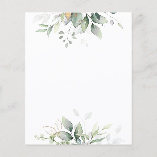 Begroting Eucalyptus Greenery Gold Save the Date (Achterkant)