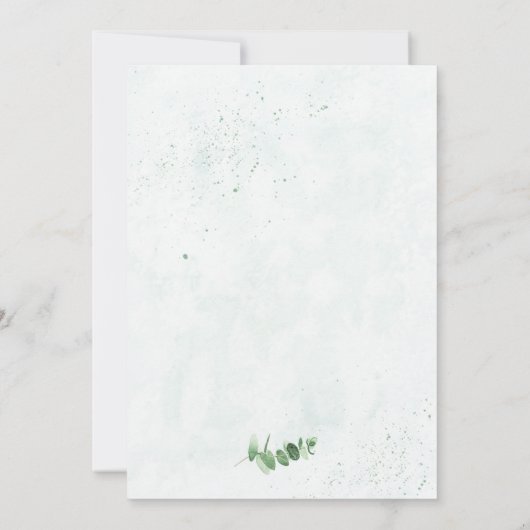 Begroting Eucalyptus Greenery in één bruiloft Kaart (Achterkant)