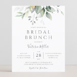 Begroting Eucalyptus Greenery laat Bridal Brunch<br><div class="desc">Mooie bruidbruidbruinkweekuitnodiging met waterverf eucalyptus en goudbladeren.</div>