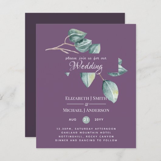 Begroting Eucalyptus Greenery leveert bruiloft uit (Voorkant / Achterkant)