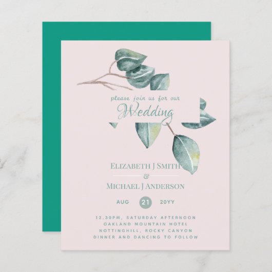 Begroting Eucalyptus Greenery leveert bruiloft uit (Voorkant / Achterkant)