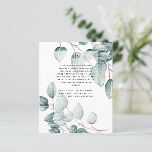 Begroting Eucalyptus Greenery leveert bruiloft uit (Staand voorkant)