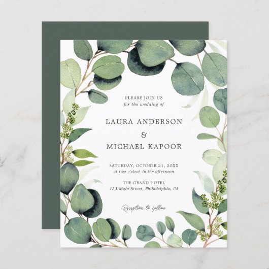 Begroting Eucalyptus Greenery Rustic Wedding (Voorkant / Achterkant)