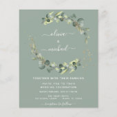 Begroting Eucalyptus Greenery Sage Green Wedding Flyer (Voorkant)