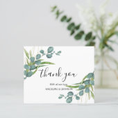 BEGROTING Eucalyptus Greenery Script Hartelijk dan (Staand voorkant)