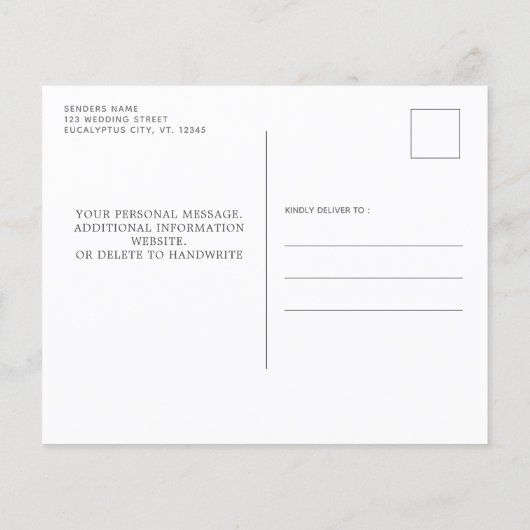 Begroting Eucalyptus Greenery sparen het Briefkaar (Achterkant)