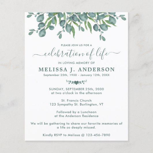 Begroting Eucalyptus Greenery - viering van het le (Voorkant)