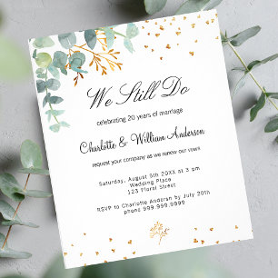 Begroting eucalyptus greenery vow-uitnodiging tot 