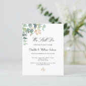 Begroting eucalyptus greenery vow-uitnodiging tot  (Staand voorkant)