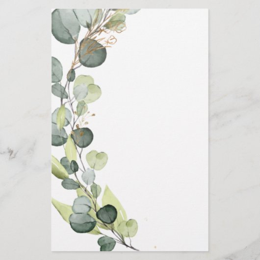 Begroting Eucalyptus Greenery Wedding Invitations (Achterkant)