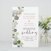 Begroting Eucalyptus Greenery Wedding Invitations (Staand voorkant)