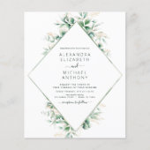 Begroting Eucalyptus Greenery Wedding Invitations (Voorkant)