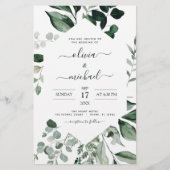 Begroting Eucalyptus Greenery Wedding Invitations (Voorkant)