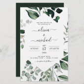 Begroting Eucalyptus Greenery Wedding Invitations (Voorkant / Achterkant)