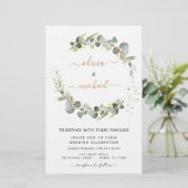 Begroting Eucalyptus Greenery Wedding Invitations (Staand voorkant)