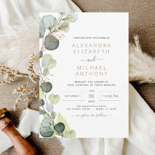 Begroting Eucalyptus Greenery Wedding Invitations