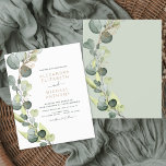 Begroting Eucalyptus Greenery Wedding Invitations<br><div class="desc">Budget Eucalyptus Greenery Succulent Botanical Emerald Green Waterverf Spring Wedding Invitations on White background - inclusief prachtige en elegante scripttypografie met moderne botanische bladeren en groen voor de speciale viering van de huwelijksdag.</div>