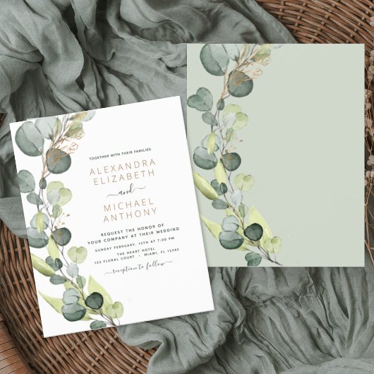 Begroting Eucalyptus Greenery Wedding Invitations