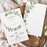 Begroting Eucalyptus Greenery Wedding Invitations<br><div class="desc">Begroting Eucalyptus Greenery Succulent Botanical Waterverf Spring Wedding Invitations on White background - inclusief prachtige en elegante scripttypografie met moderne botanische bladeren en groen voor de speciale huwelijksdag.</div>