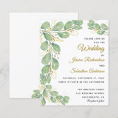 Begroting Eucalyptus Greenery Wedding Invitations (Voorkant / Achterkant)